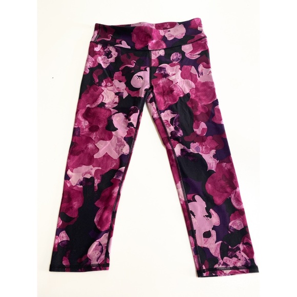 Fabletic Artsy Floral Cropped Workout Gym Athletic Athleisure Pants Size M - Picture 10 of 14